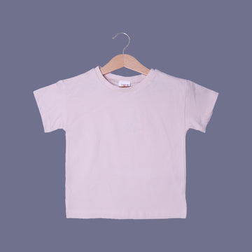 LIGHT PINK PLAIN HALF SLEEVES T-SHIRT